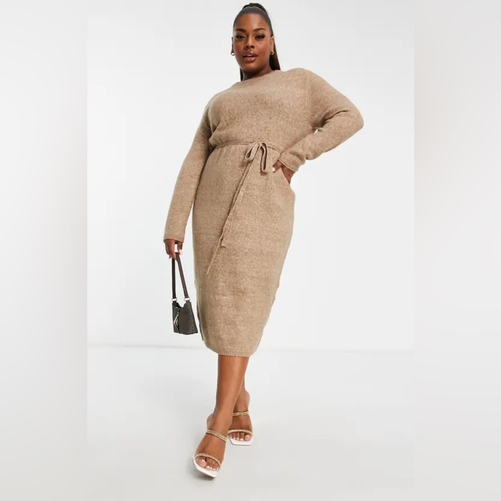 ASOS Curve Long Sleeve Sweater Dress